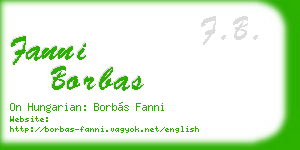 fanni borbas business card